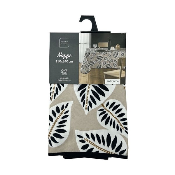 Rektangulär duk 150 x 240 cm polyester tryckt Alma Noir