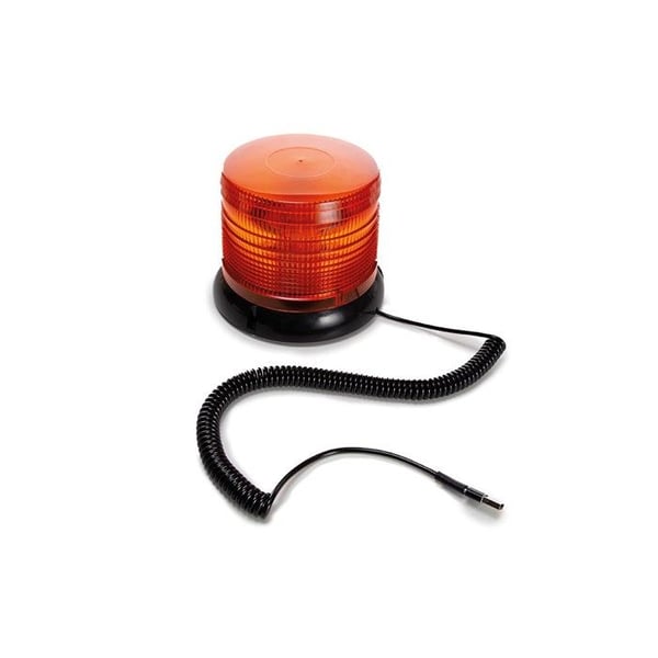 Perel LED orange gyrophare, inklusive USB-C-kabel och USB-C till USB-A-omvandlare, med skruvfäste, magnet och sugkopp.