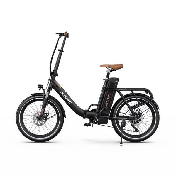 Elcykel ONESPORT OT16-2 til voksne, Motor 250 W, Batteri 48 V 17 Ah, Dæk 20 tommer – Sort Brun