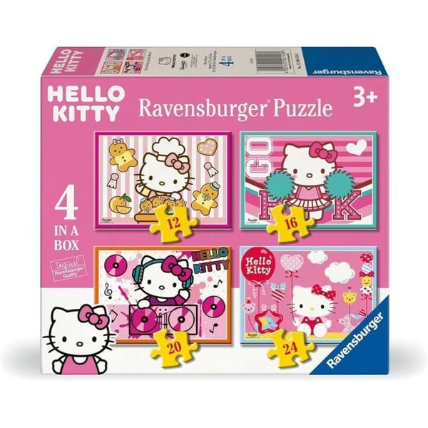 Ravensburger Pussel Hello Kitty - 12/16/20/24 bitar för barn, flerfärgad
