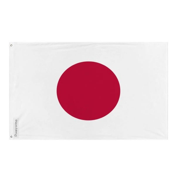 Japans flagga – 192 x 288 cm – Hållbar polyester – 2 metallöglor – Inomhus / Utomhus – Pixelforma