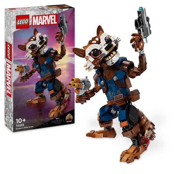 LEGO® 76282 Marvel Rocket and Baby Groot, barnleksak, Guardians of the Galaxy Movie, Superhero Minifigure