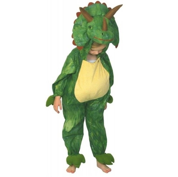 Triceratops-puku - Lapselle - Kokohaalari huppua ja häntää - Vihreä - Palamattomasta materiaalista