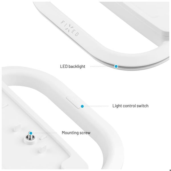 Stöd PS5 - FIXAD - FIXPS5-ST-VIT - LED - Type-C - Vit