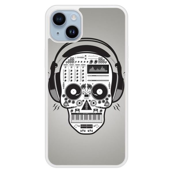 Skal i förstärkt silikon med tryck, kompatibel med Apple iPhone 14 Plus Skull Music