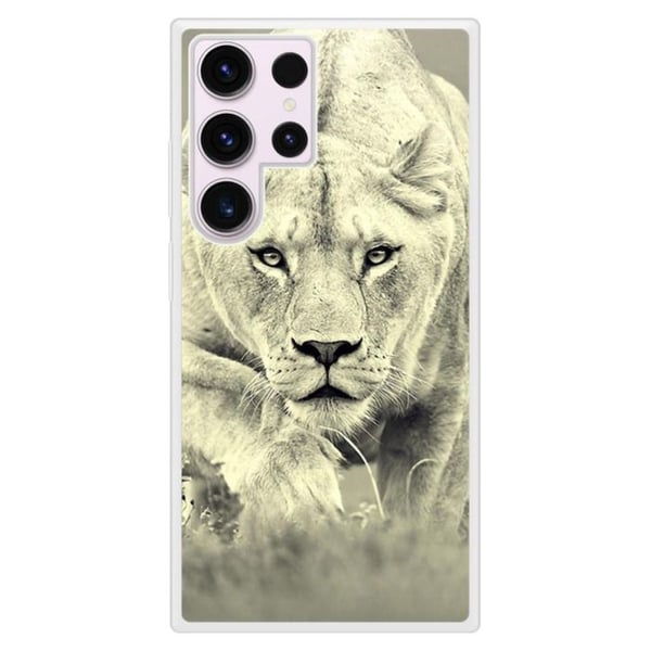 Reinforced silicone skal med tryck kompatibel med Samsung Galaxy S23 Ultra Lionne