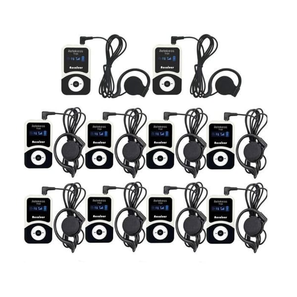 Retekess T131 Guidningssystem, Trådlöst Anrop System, Mikrofon för Fabrik, Turism, Universitet, Möte (10 Pack)