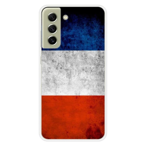 1001Coques - Silikonfodral kompatibelt med Samsung Galaxy S21 FE - Mönster franska flaggan - Originaldesign tryckt i Frankrike