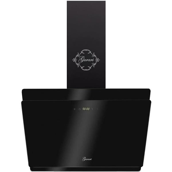 GURARI Vägghängd fläkt 60 cm GCH 411 Prime lutande köksfläkt • svart glas • 1000 m³/h • 4 nivåer + boost • Utsug & återvinning