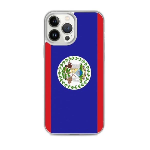 Telefonfodral - PIXELFORMA - Belizes flagga - Kompatibel med iPhone 13 Pro Max - Mjuk - Stötresistent