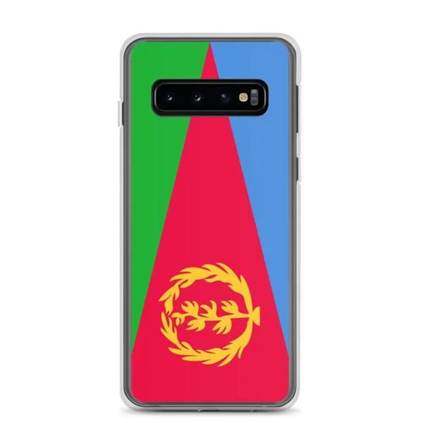 Telefonfodral – Eritreansk Flagga – Kompatibel med Samsung Galaxy S10 – Mjuk Fodral – Stöttålig och Chockresistant – Pixelforma