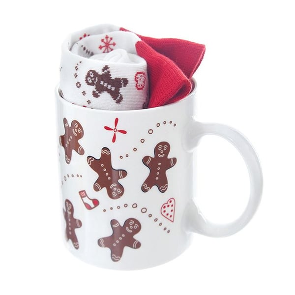 Mugg med strumpor - ORION - Pierniczek 350 ml - Julmotiv - Strumpor ingår - Mysigt presentset