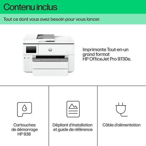 Multifunktionsskrivare - HP - Officejet Pro 9730e - A3 - Dubbelband Wi-Fi - Automatisk dubbelsidig utskrift