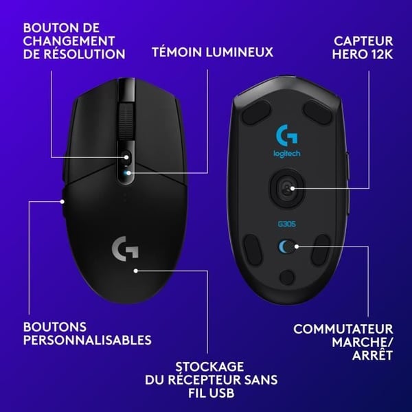 Pelihiiri - Langaton - Logitech G - G305 Lightspeed - Musta