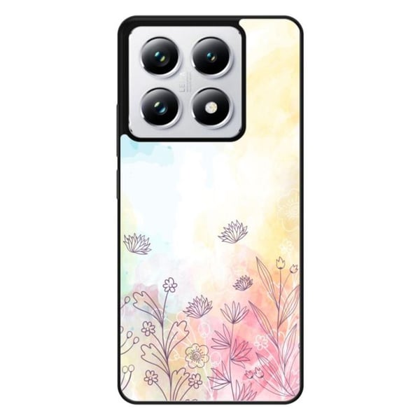 Silikonförstärkt skal med tryck kompatibelt med Xiaomi 14T 4G Akvarellblommor