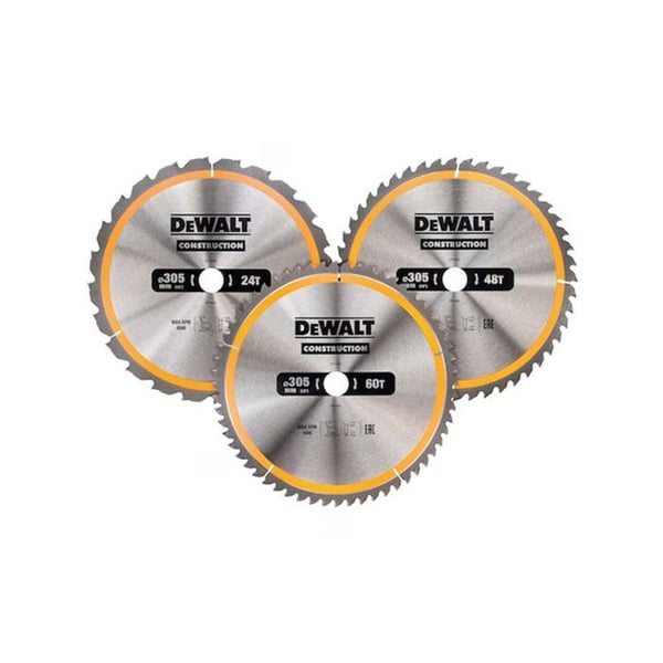 Plastlåda med 3 blad för cirkelsåg och stationär Ø 305mm DEWALT DT1964-QZ Karbid Konstruktion: DT1958, DT1959, D