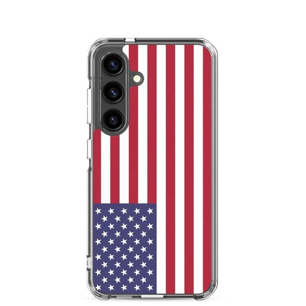 Mobilskal – USA:s flagga – Kompatibel med Samsung Galaxy S22 Plus – Mjuk fodral – Slitstark och stötresistent – Pixelforma
