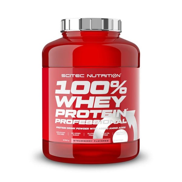 Vassleprotein - Scitec Nutrition - 100% WHEY PROFESSIONAL (2,350kg) - Smak Jordgubb
