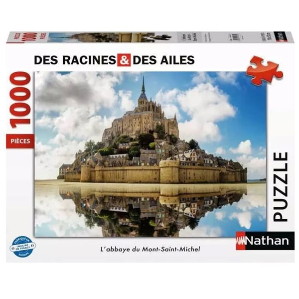 Pussel med 1000 bitar L'Abbaye du Mont Saint Michel, Des racines et des ailes, Nathan, Från 14 år, 41170561