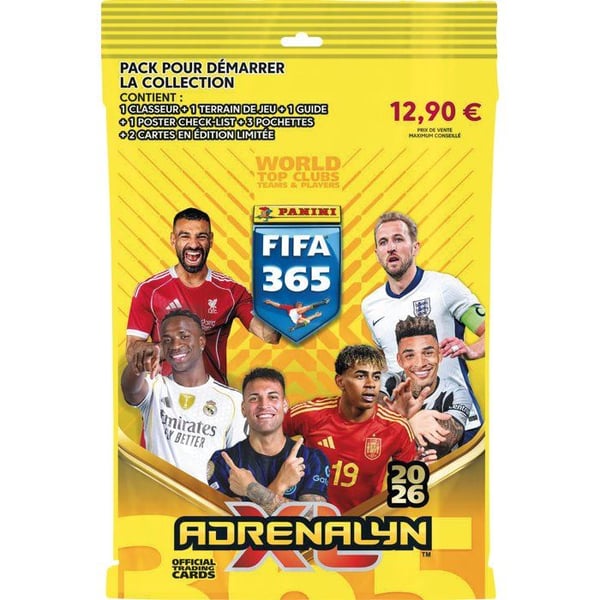 Startpaket - PANINI - Fifa 365 2026 TCG - Mapp - 3 påsar - 3 kort i begränsad upplaga - 1 spelplan