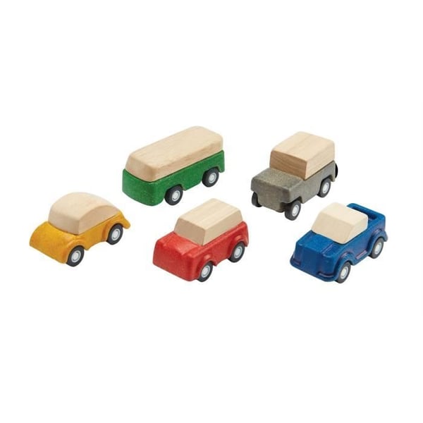 Planworld träbilset - PlanToys - 5 olika fordon - från 3 år