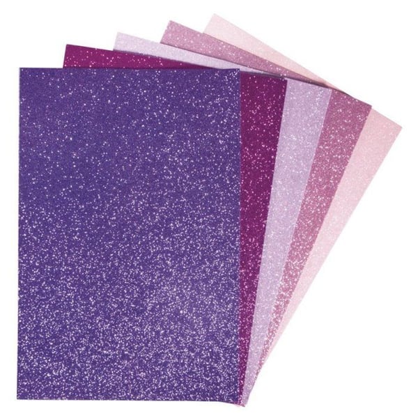 Glitteradhesiva skumskivor - Rayher - Rosa/Lila - 20x30 cm - Paket om 5 - Tjocklek 2 mm