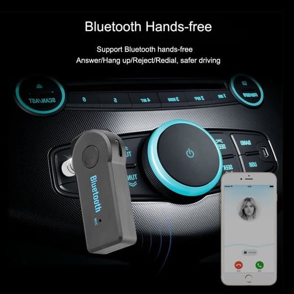 Transmittere, Bluetooth jack Aux 3.5mm modtageradapter, bilhåndfri kit, audio modtageradapter