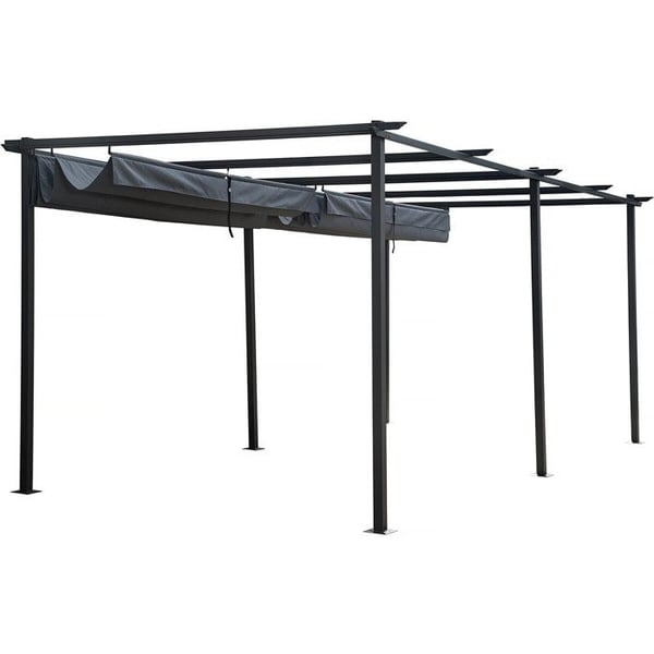 Metallpergola med justerbart tak - 3 x 6 m - Antracit