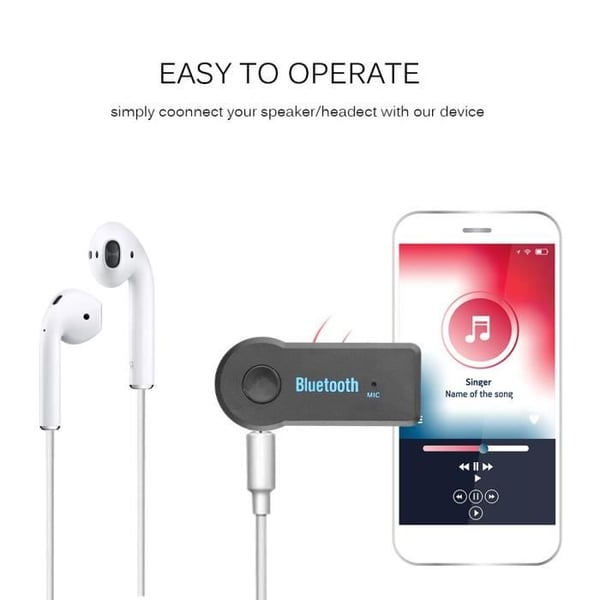 Transmittere, Bluetooth jack Aux 3.5mm modtageradapter, bilhåndfri kit, audio modtageradapter