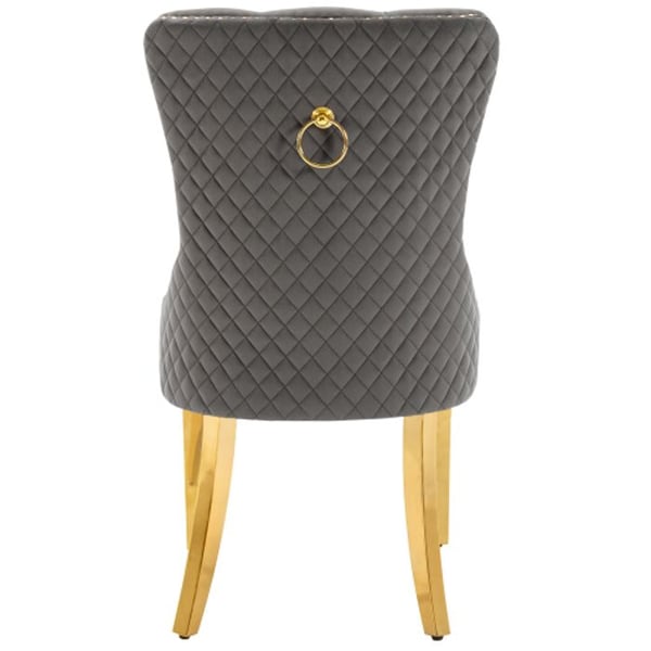 Matstolar - MUVOE - Grå/Guld - Sammet - 4-pack - Chic Elegans