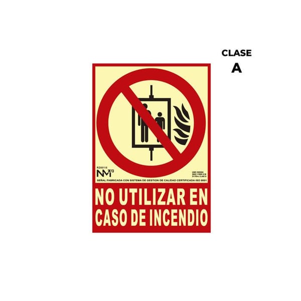 Brandavstängningsskylt "Inte använda vid brand" Klass A (pvc 1mm) 21x30cm