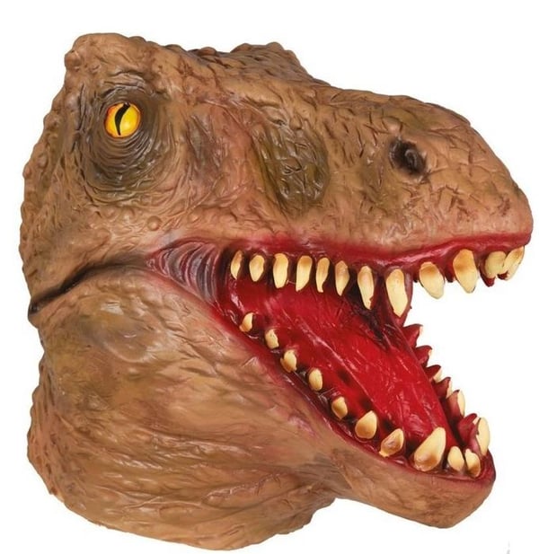 Heltäckande mask - LILLA CLOWN - T-Rex - Latex - One size vuxen - Perfekt för Halloween