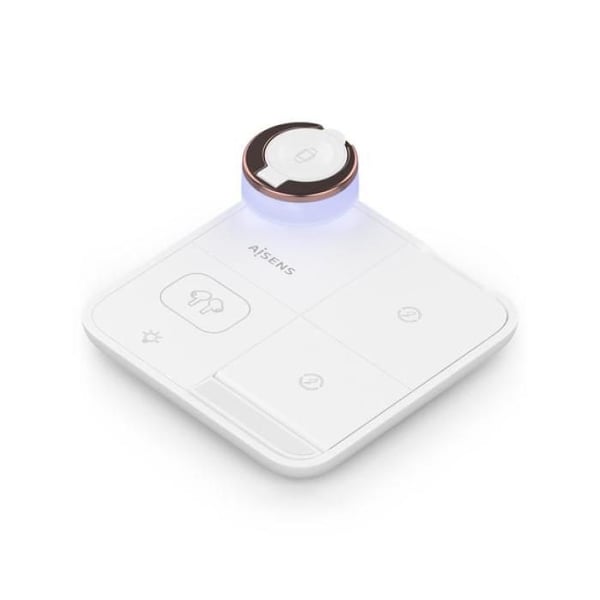 AISENS ASCH-15W4WC061 mobiltelefonladdare Hörlurar, Smartphone, Smartwatch Vit USB Trådlös Laddning Inomhus