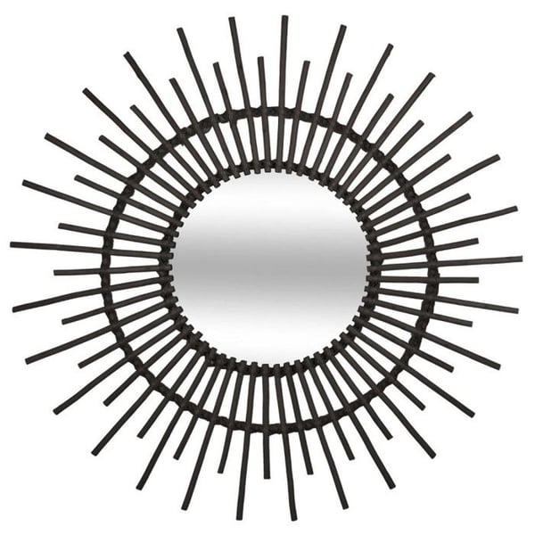 Dekorativ rottingspegel diameter 76 cm Atmosphera - Svart