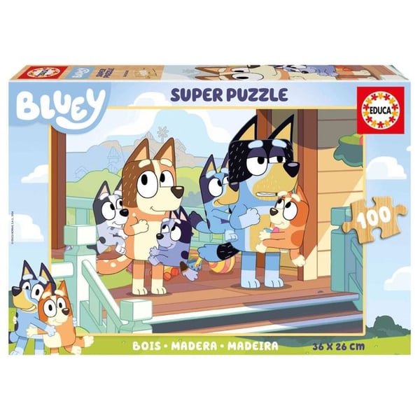 "Pussel 100 bitar Bluey i trä"