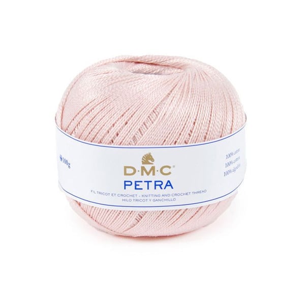 Kula av ull - 100% bomull - Rosa - 5225 - DMC - Petra - Storlek 5