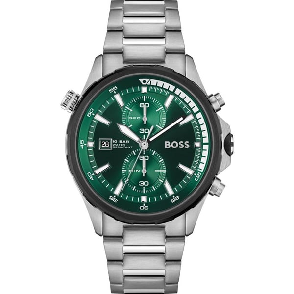 Klocka - Hugo Boss - 1513930 - Kronograf - Grön urtavla - Rostfritt stål - 10 ATM