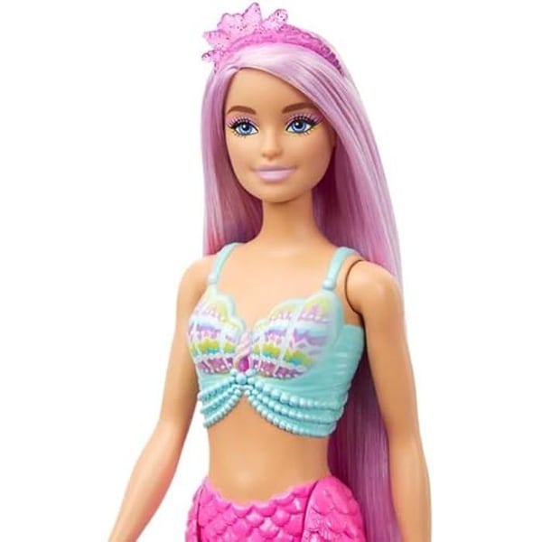 Sjöjungfru Docka - BARBIE - Rosa Hår - 18 cm - Håraccessoarer - För Barn 3 till 10 år