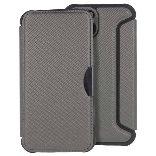 Étui Folio Smart Carbon silver - Kompatibel med Apple iPhone 16