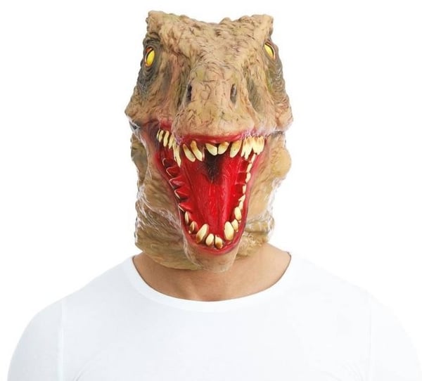 Heltäckande mask - LILLA CLOWN - T-Rex - Latex - One size vuxen - Perfekt för Halloween