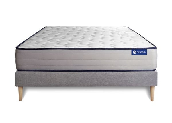 Madrass- och boxspringset 130x210 cm - Actimemo Form - Boxspringkit Grå
