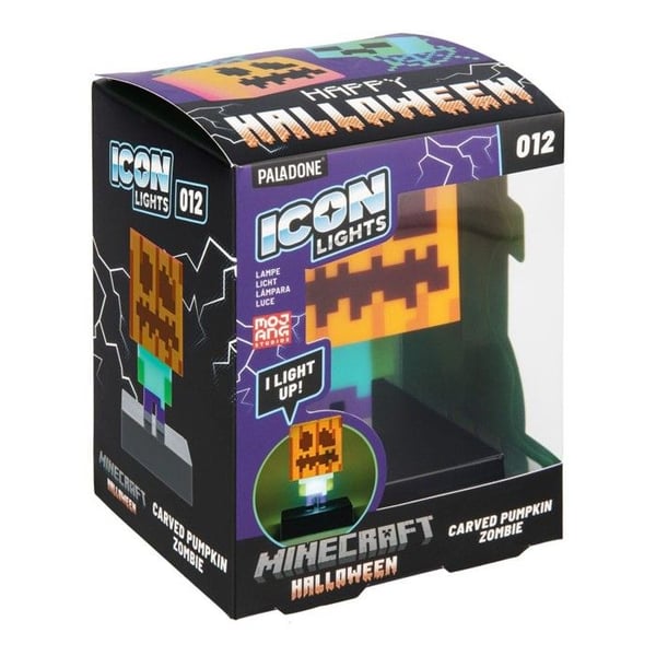 Paladone Products - Minecraft - Lampe Ikoner Zombie Jack O Lantern 10 cm