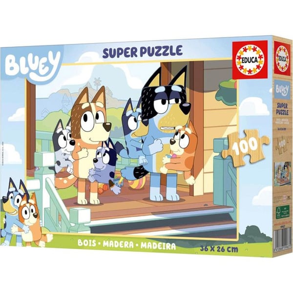 "Pussel 100 bitar Bluey i trä"
