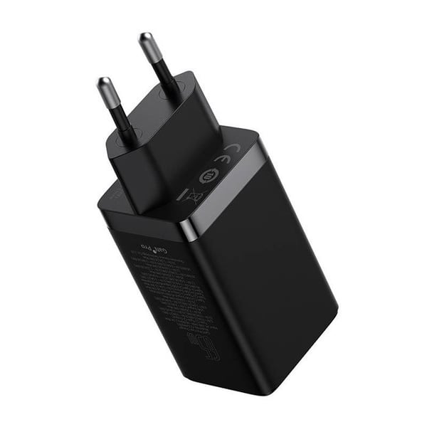 Väggladdare - BASEUS - GAN5 PRO - 2xUSB-C + USB - 65W - Svart