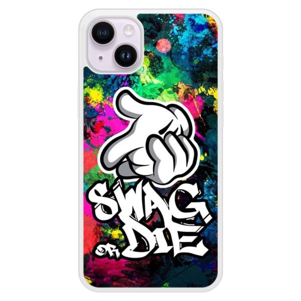Coque i silikon förstärkt, tryckt kompatibel med Apple iPhone 15 Plus Swag or die