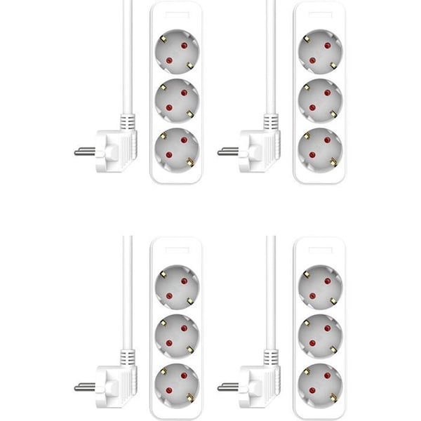 Multipris - ELRO - ES103-W-4 - 3 uttag - Kabel 1,5 m - Brandsäker