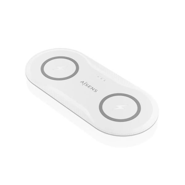 AISENS ASCH-15W2WC059 laddare för mobila enheter Hörlurar, Smarttelefon Vit USB Trådlös Laddning Inomhus