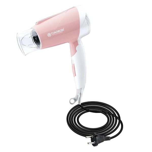 Kompakt Iontork 1300W med 3 Inställningar och Snabbtorkning Vit / Rosa