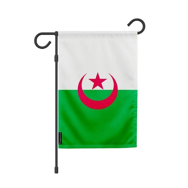 Flagga Trädgård Algeriet – 32 x 47.5 cm – Motståndskraftig Polyester – Vertikalt Format – Utomhus – Pixelforma