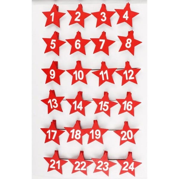 MégaCréa DIY - Klammer för Adventskalender Stjärna 4,5 cm